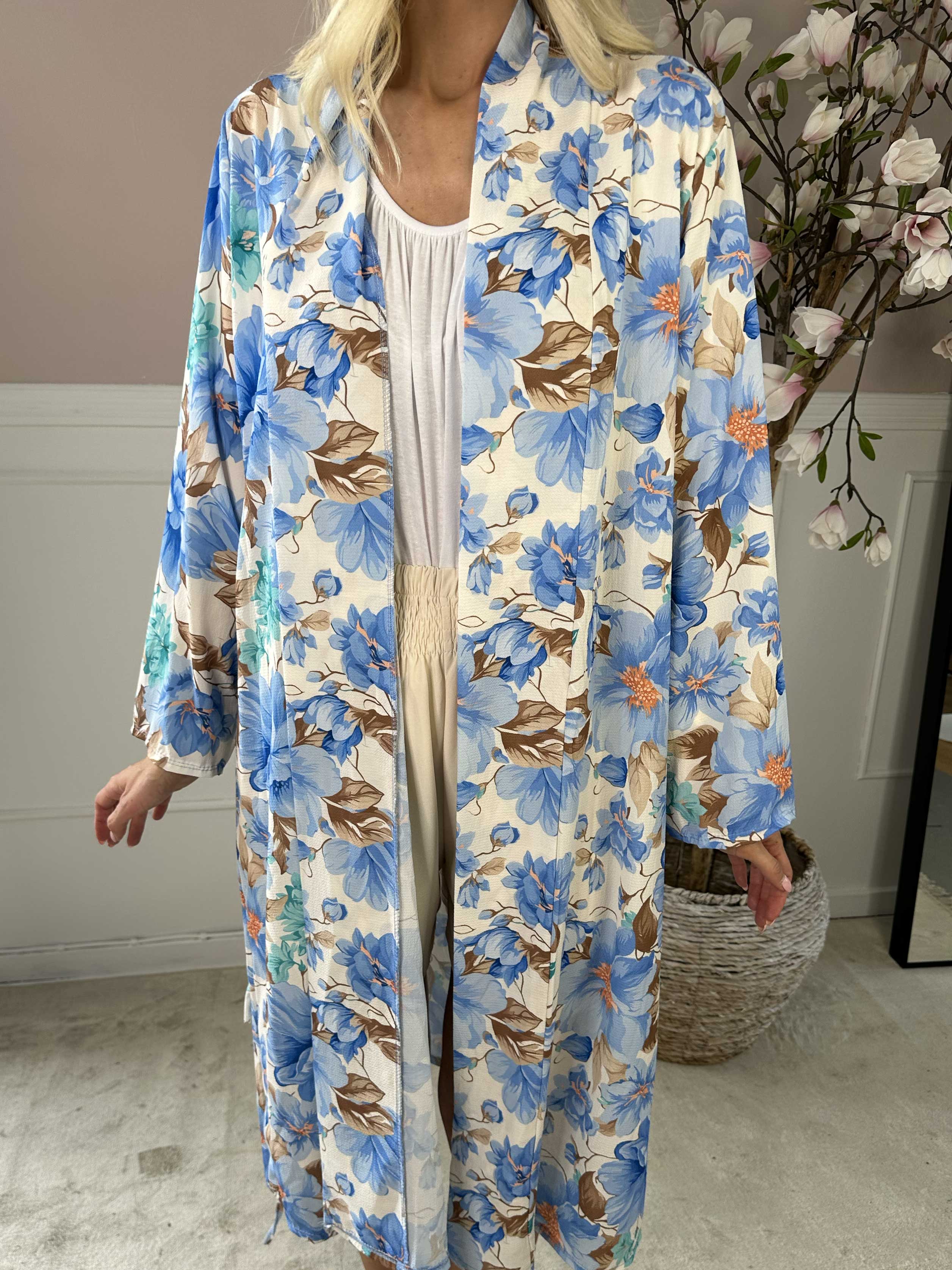 Flower Kimono - Söt lång kimono med blomtryck